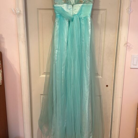 Prom Gown Dress Fancy Sheer Rhinestones Small - Picture 5 of 13